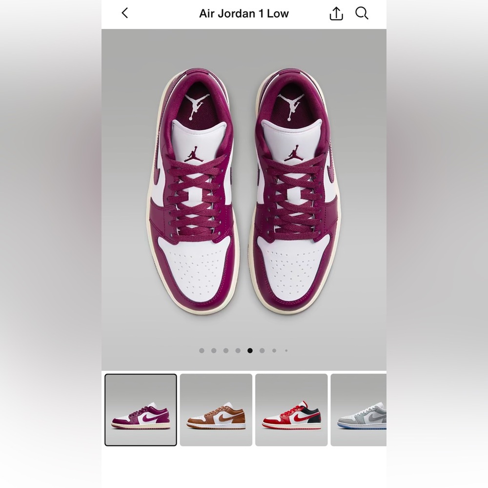 Women’s AJ1 low Bordeaux NEW IN BOX
